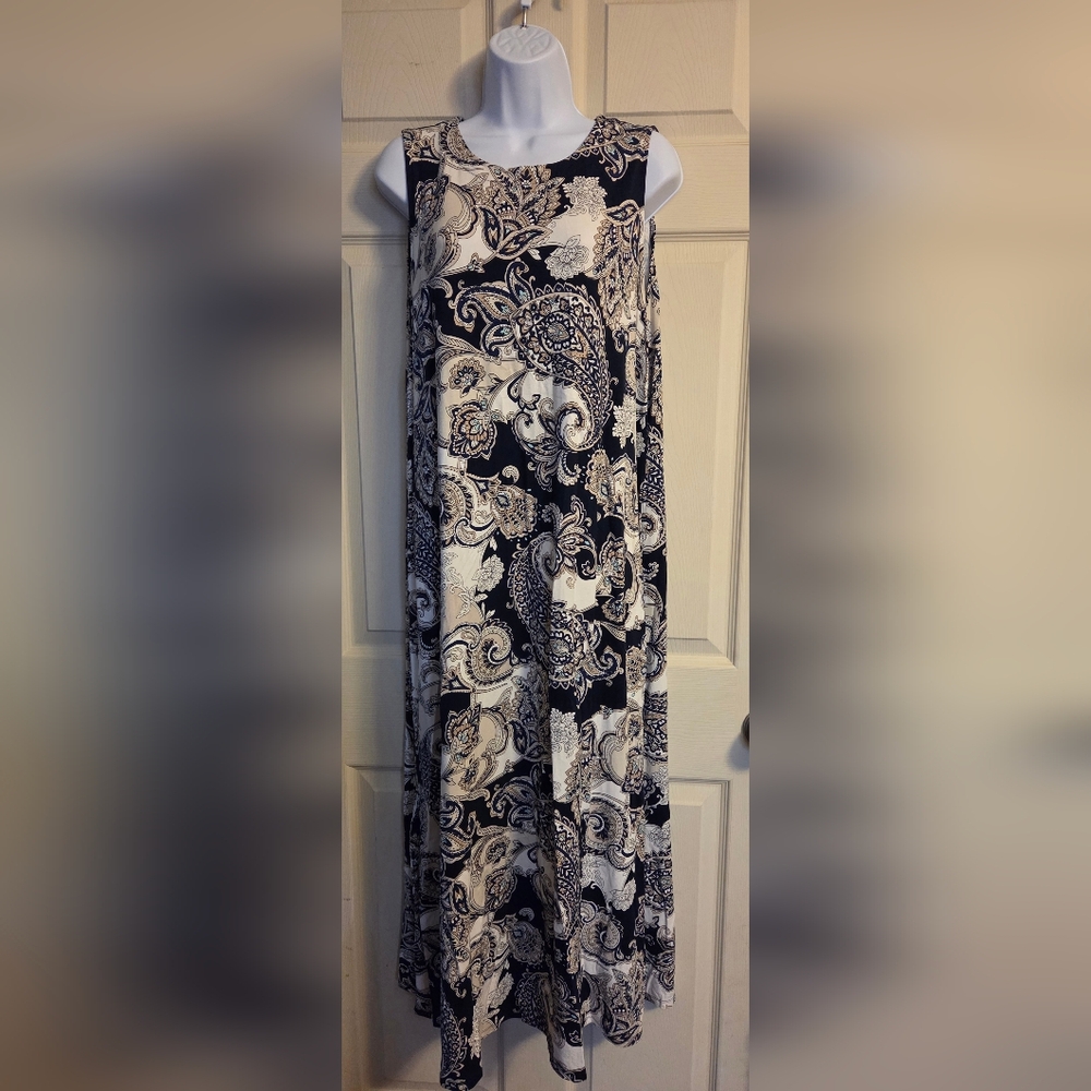 J. Jill Black and White Paisley Maxi Dress